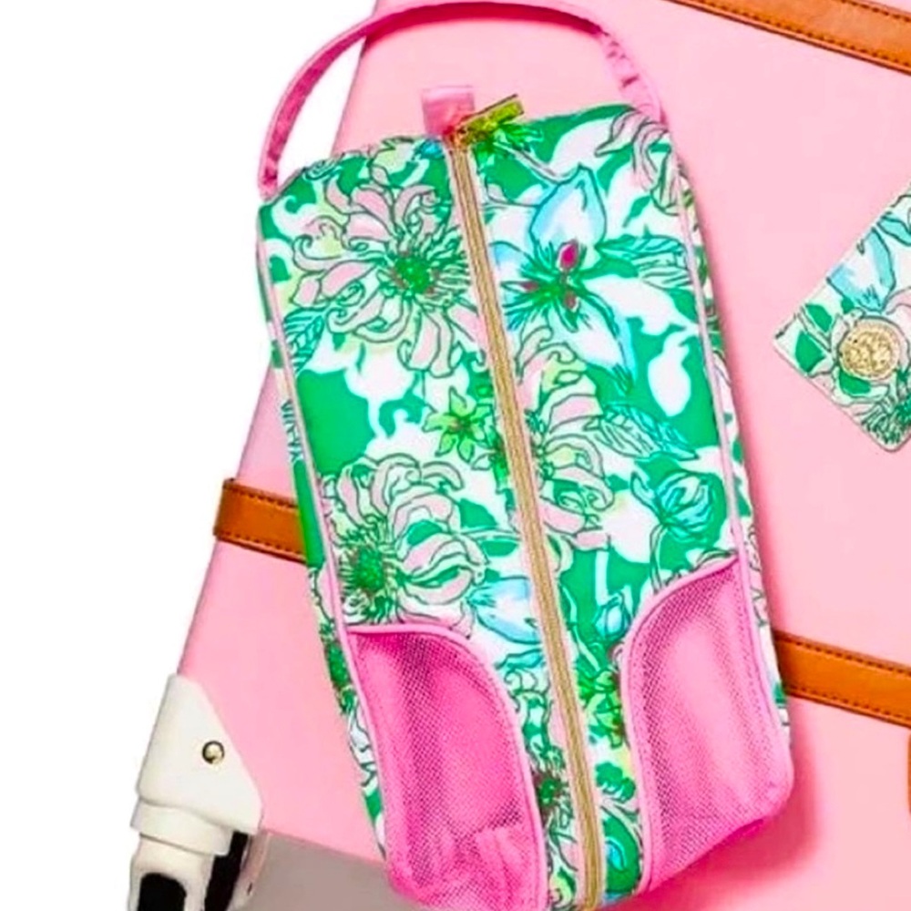 Lilly Pulitzer Shoe Bag in Spearmint Blossom Views NWOT